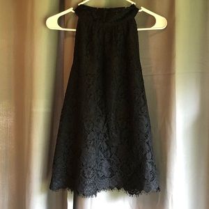 J. Crew Women’s Black Tie-Neck Lace Top XS
